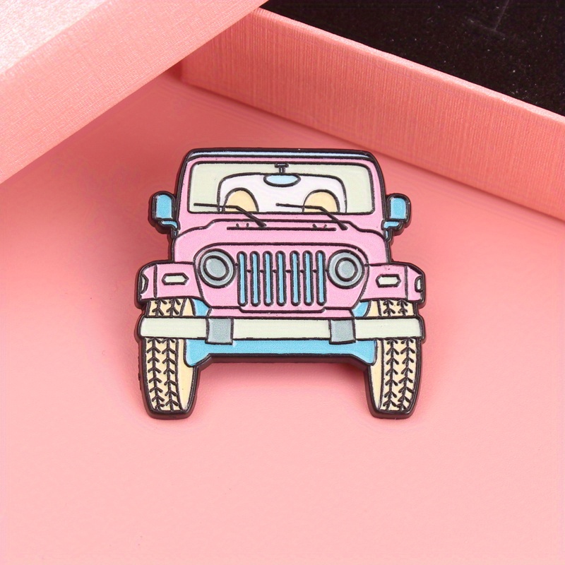 Women'S Jeep Bags - Pin Enamel Kartun Jeep Merah Muda