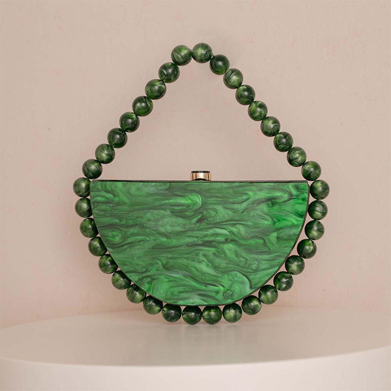 Dompet Clutch Rantai Manik Mut - Tortoiseshell Bag Acrylic ulasan dan harga